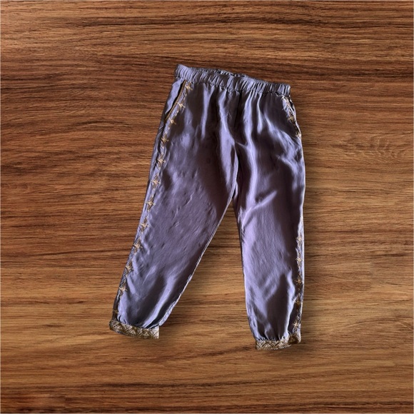 Johnny Was Alice Cupra Jogger Pants Women’s M Grey Elastic Waist Lagenlook Boho - Picture 3 of 16